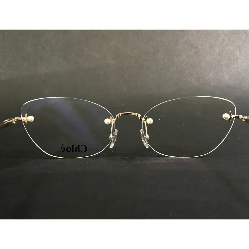 Chloe Eyeglasses Frames CE2154 906 Washed Gold Rimless Cat Eye 57-17-140